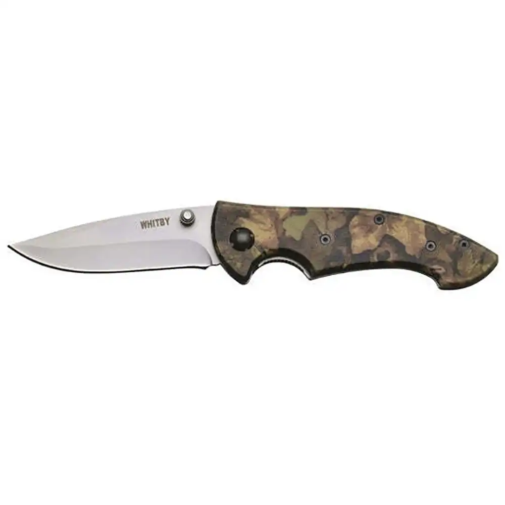 Whitby Knives Survival/Camping SS Pocket/Lock Knife Camo Handle - 3'' Blade