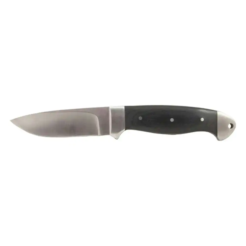 Whitby Knives Black Pakkawood Handle Survival/Camping SS Knife w/ Sheath 3.25''