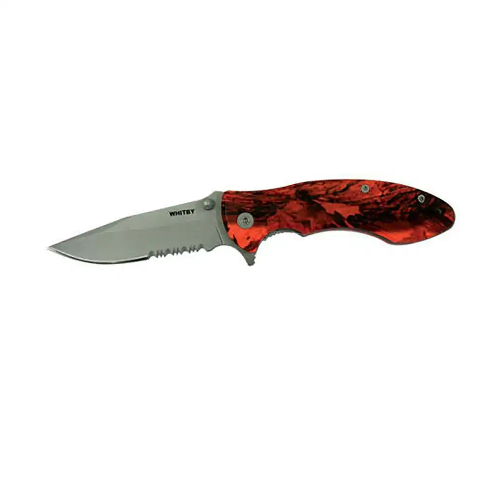 Whitby Knives Survival/Camping SS Pocket/Lock Knife Orange Camo - 2.75'' Blade