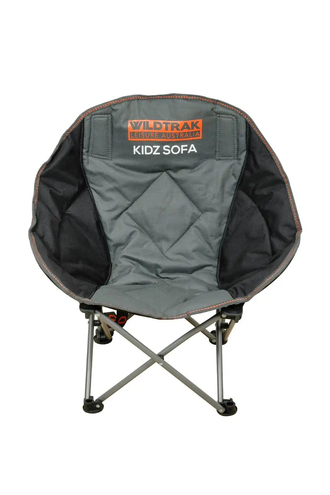Wildtrak Kidz Foldable 62cm Sofa Chair Portable Outdoor Camping Seat Grey/Black