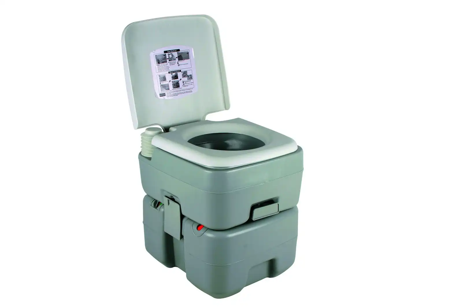 Wildtrak Deluxe Portable 20L Toilet w/Level Indicator Outdoor Camping Potty Grey