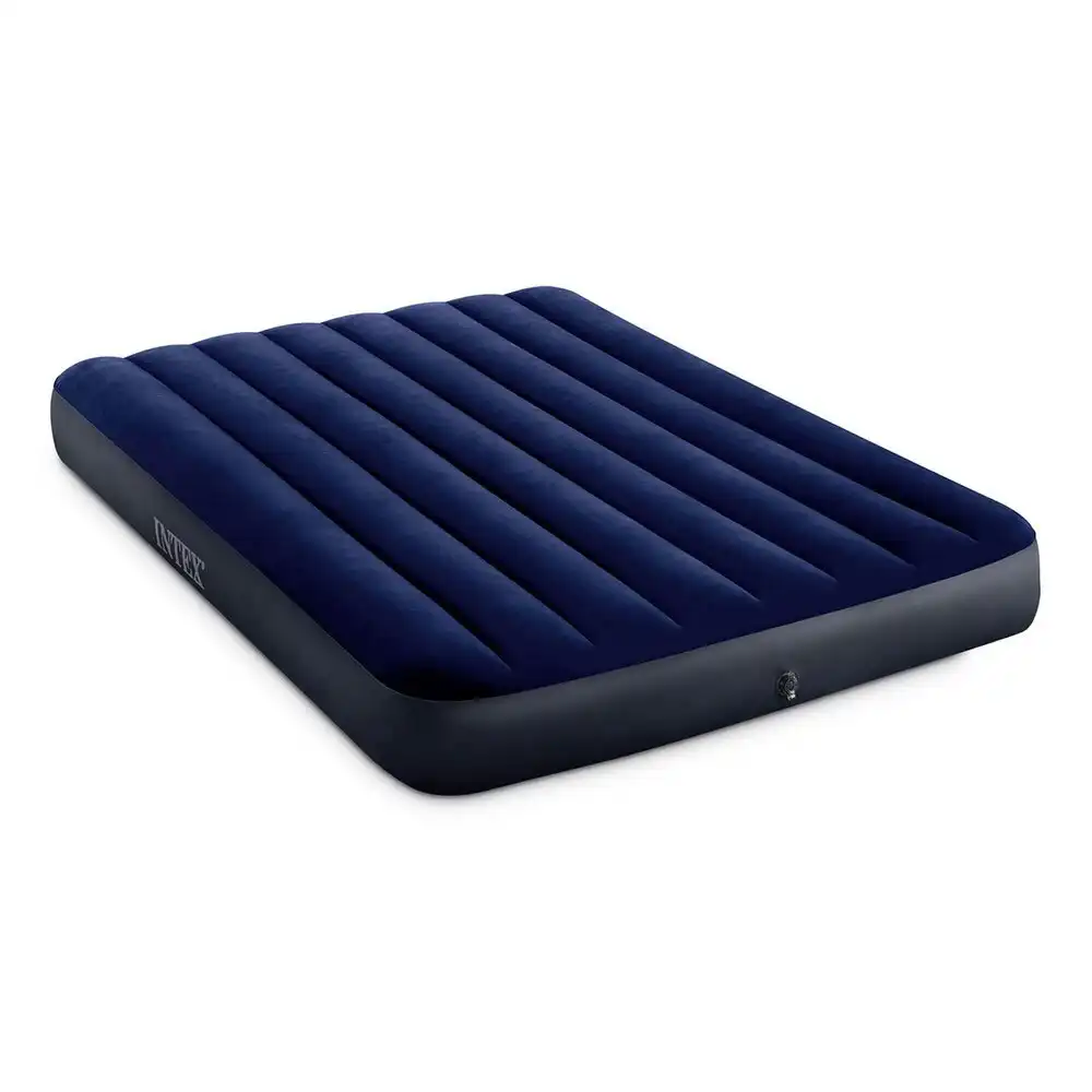 Intex Dura Beam 137x191cm Air Bed Full Downy Airbed Inflatable Mattress Blue