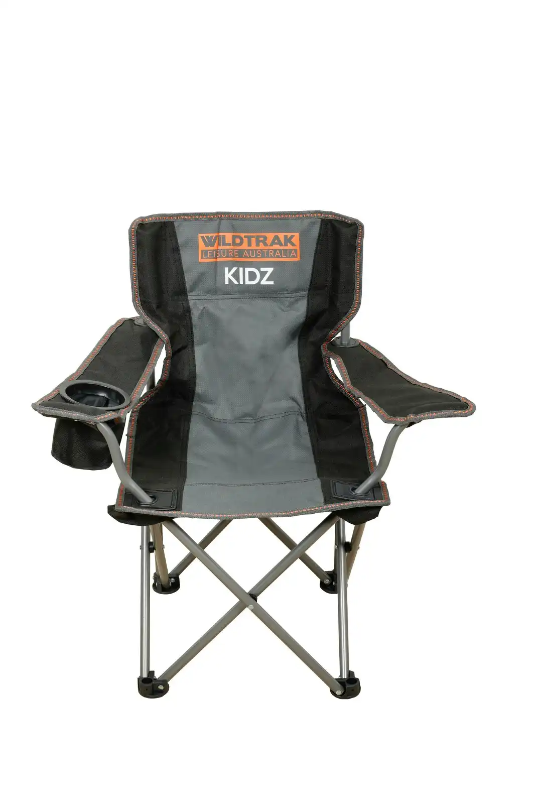 Wildtrak Kidz 67cm Folding Camp Chair Portable Outdoor Camping Seat Grey/Black