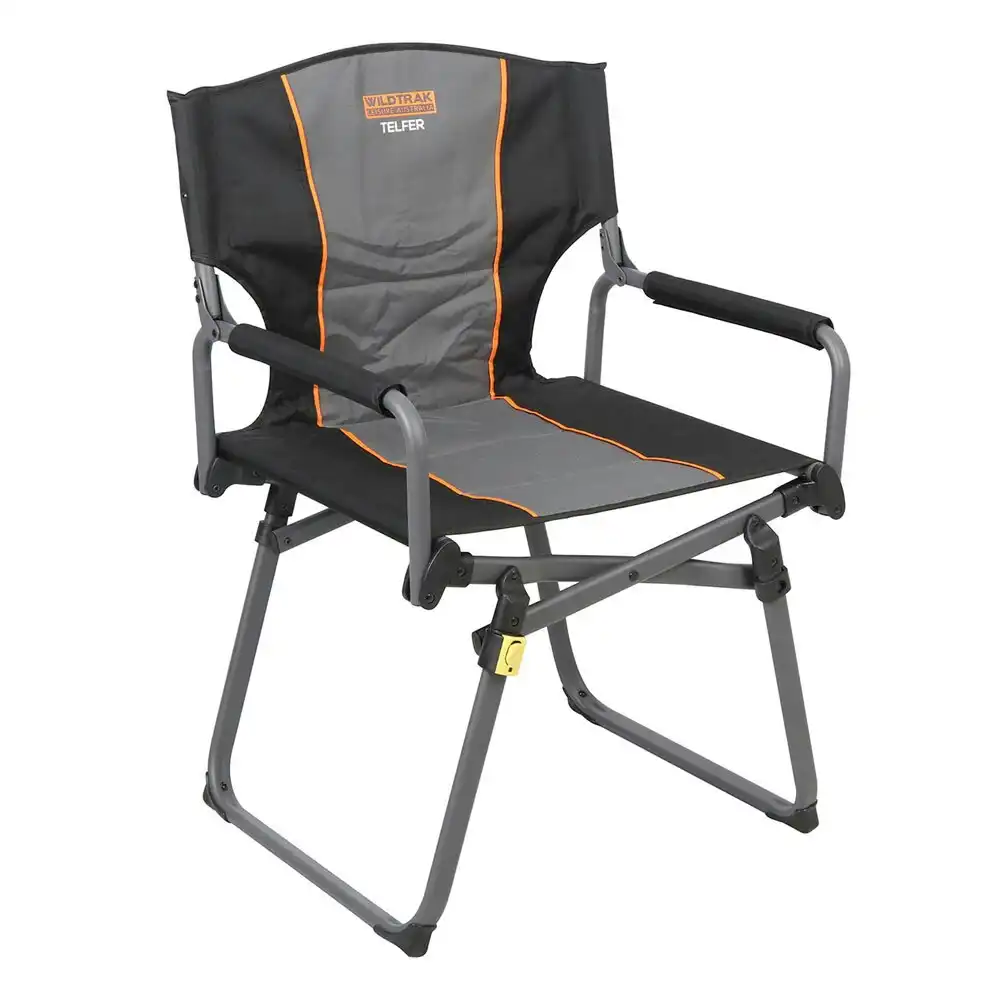 Wildtrak Telfer Compact 93cm Director Chair Camping Outdoor Seat Grey/Black