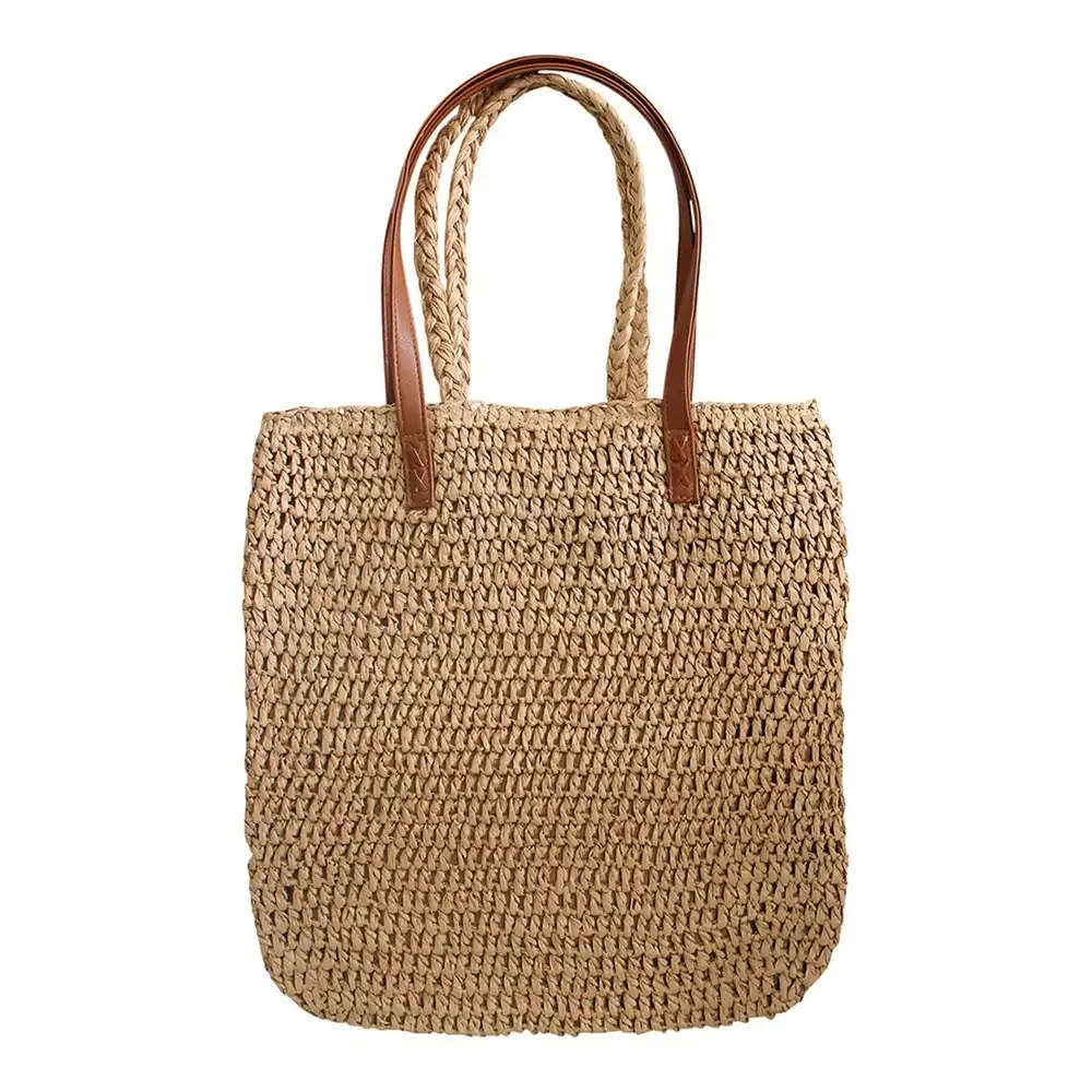 Paper 40cm Shopper Ladies/Women's Shoulder Bag w/ Double Handle Handbag Brown