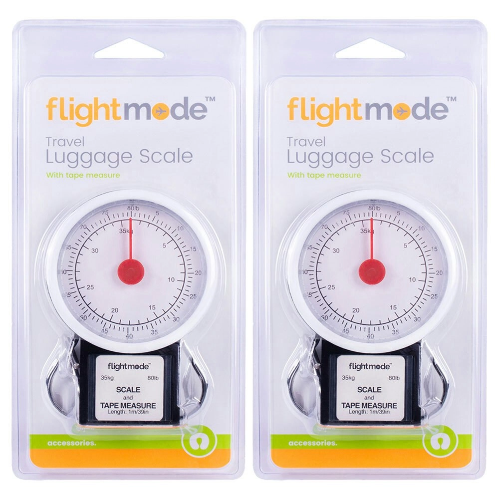 2x Flightmode Luggage Scale upto 35kg/80lb w/1m Retractable Measuring Tape