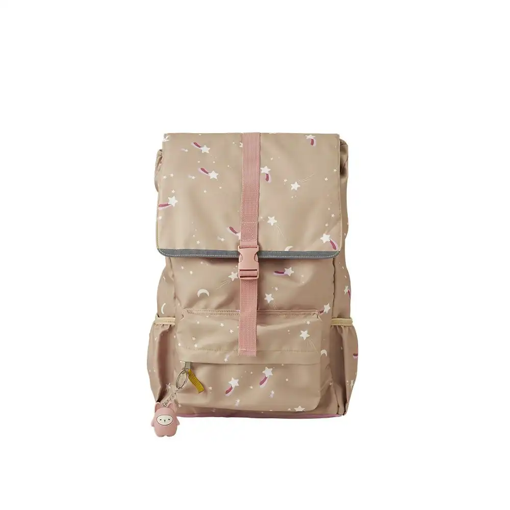 Fabelab Eco Backpack 44cm/14L School Travel Carry Bag Shooting Star Lrg Caramel