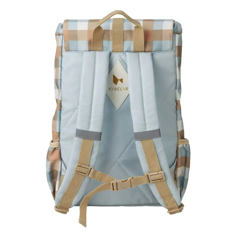 Fabelab Eco Backpack 44cm/14L Travel/School Carry Bag Large Cottage Blue Checks