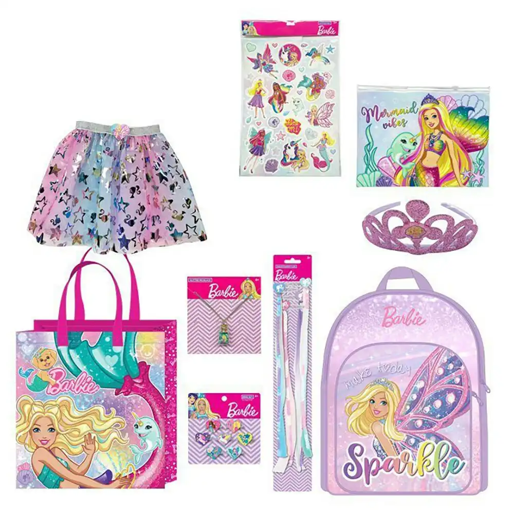 Barbie Dreamtopia 23 Kids Showbag w/Backpack/Headband/Necklace Pencil Case/Skirt