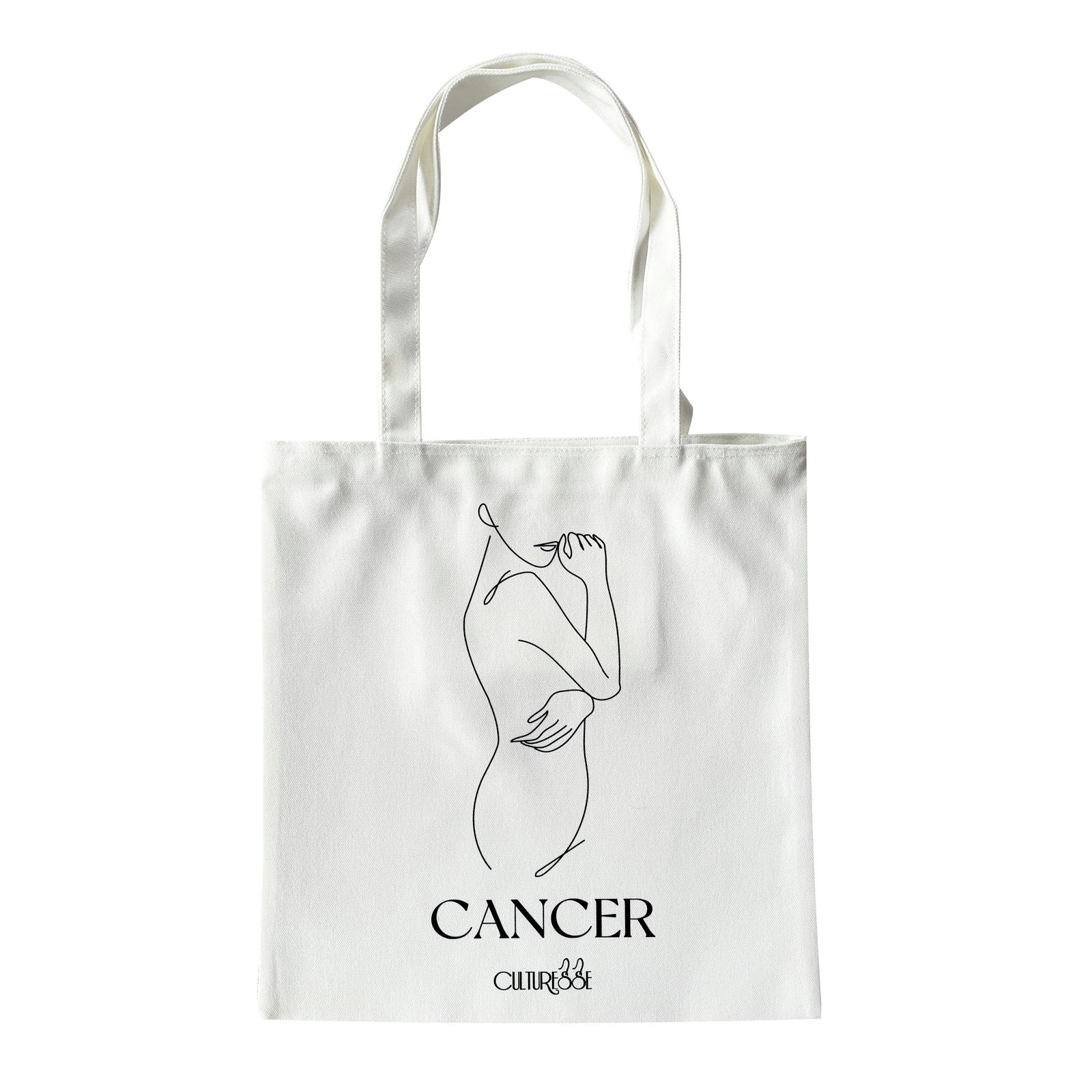 Culturesse She Is Cancer Eco Zodiac 38cm Muse Tote Bag Women's Handbag White