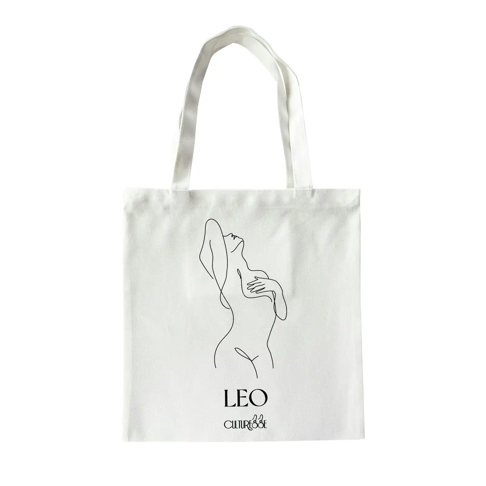 Culturesse She Is Leo Eco Zodiac 38cm Muse Tote Bag Womens Fashion Handbag White