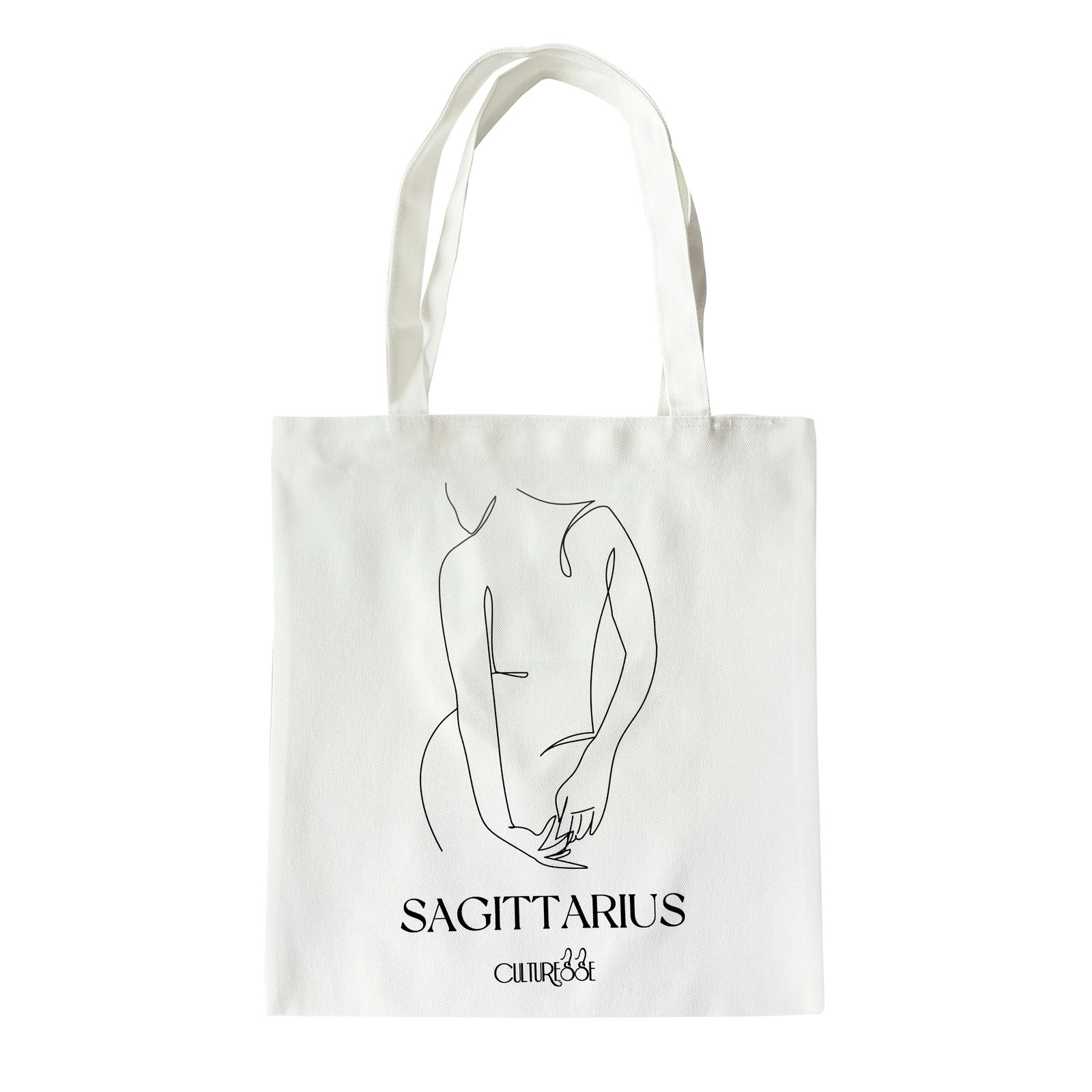 Culturesse She Is Sagittarius Eco Zodiac 38cm Muse Tote Bag Womens Handbag White