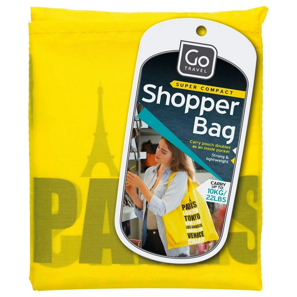 Go Travel Foldable Shopper Carry Bag Shopping Storage Shoulder Handbag Yellow