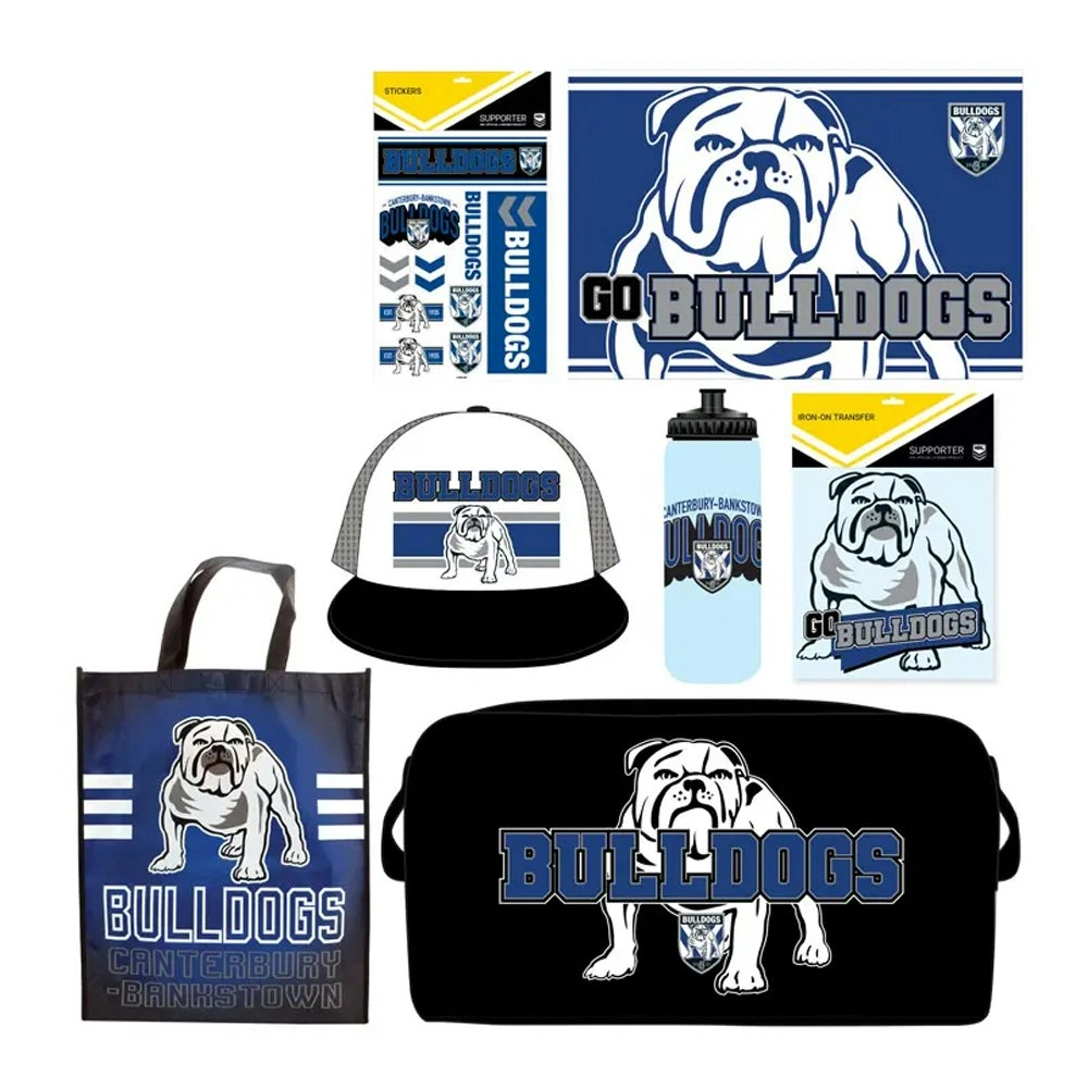 NRL Canterbury Bulldogs Team Cap/Drink Bottle/Bag/Sticker/Tote Merch Showbag 22