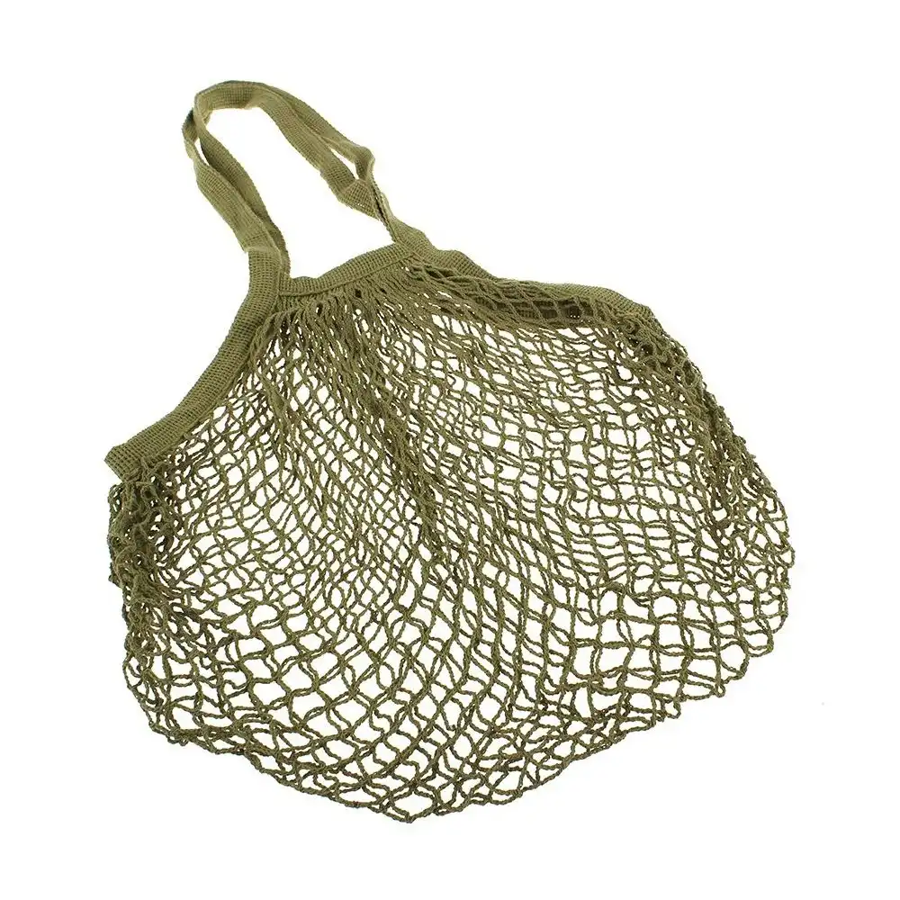 Sachi Long Handle Cotton String/Mesh Reusable Eco-Friendly Grocery Bag Avocado