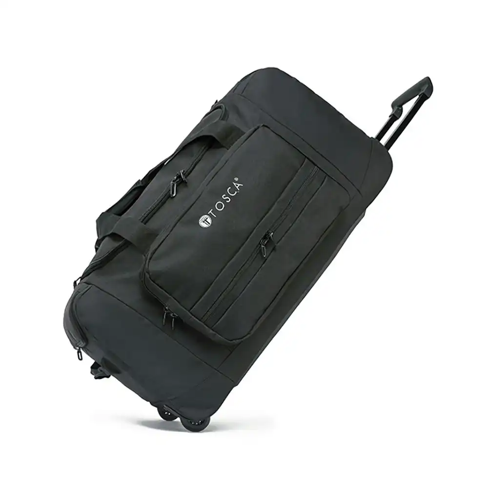Tosca Medium Wheeled Duffle/Weekender Multi Purpose Tote Bag 75x40x34cm - Black