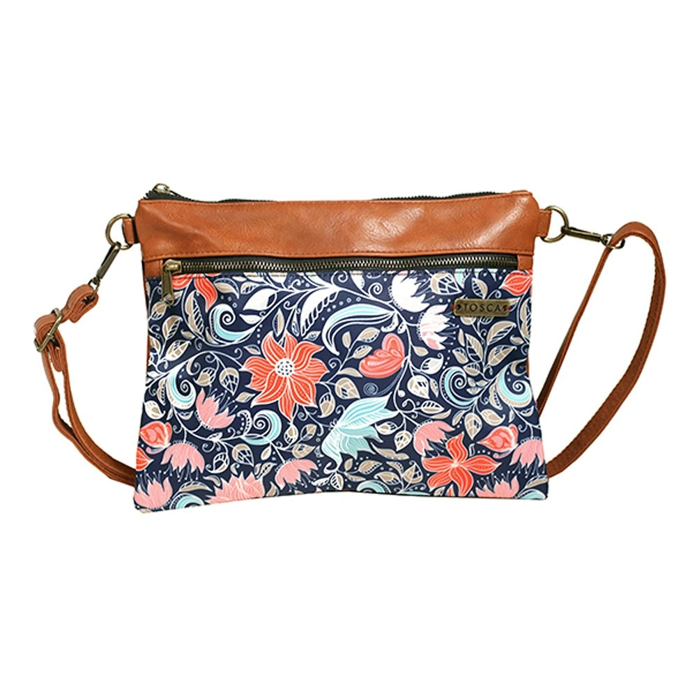 Tosca Women's/Ladie's Slinger Cross Body/Shoulder Bag/Pouch Pk/Red Flower