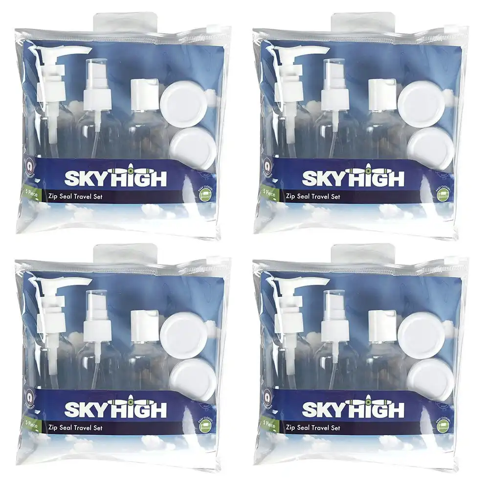 20pc Sky High Zip Seal Liquid Containers Bottle Pouch Luggage Organisation