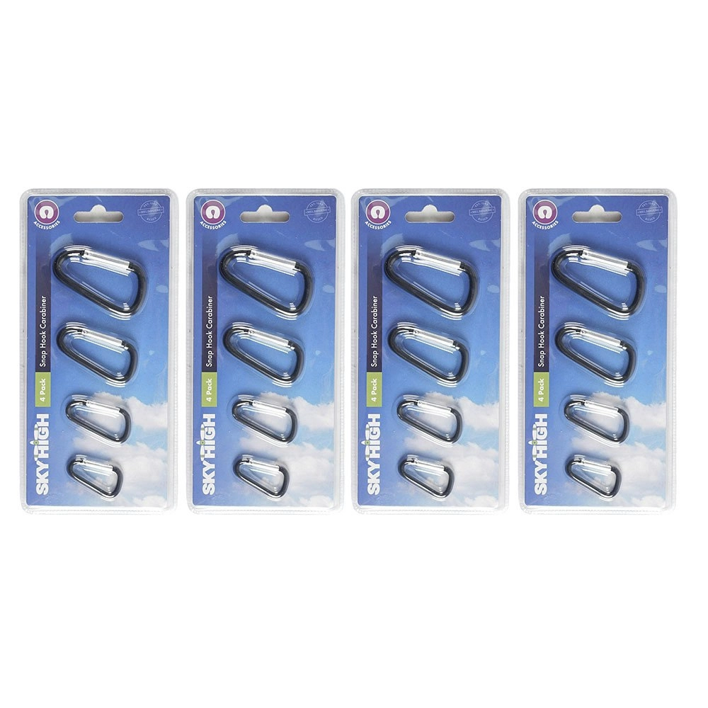 12pc Sky High Snap Hook Carabiner Keychain Key Holder Luggage Storage Clip Set