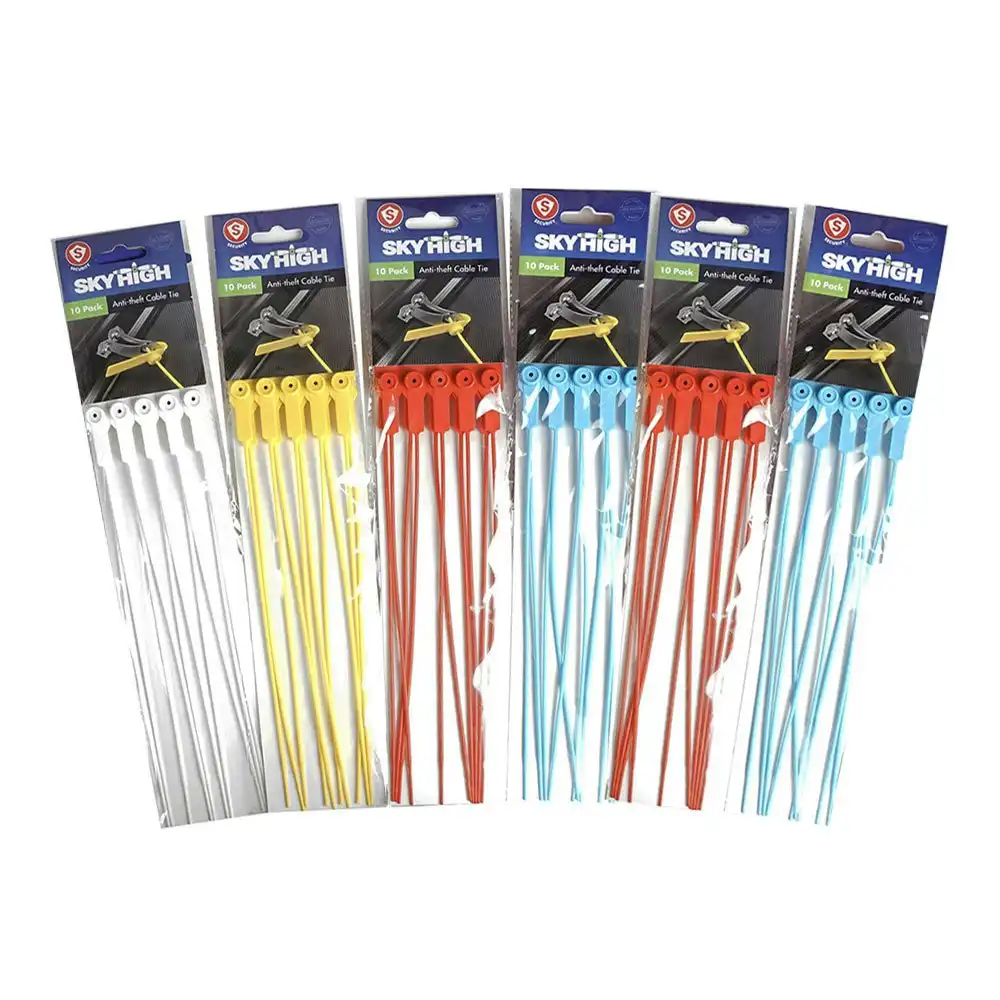 60pc Sky High Travel Portable Anti Theft Luggage Cable Tie Assorted Colours