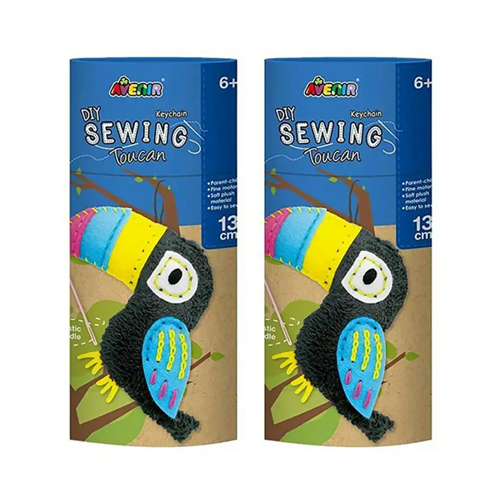 2x Avenir Sewing Key Chain Toucan Soft Plush Kids/Children Craft Activity 8y+