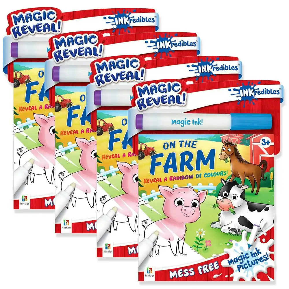 4x Inkredibles: Magic Ink Pictures On the Farm Activity Kit Kids Educational 3y+