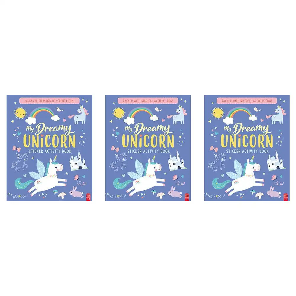 3x Sticker & Activity Dreamy Unicorn Kid/Children Puzzle Learning Colouring Book