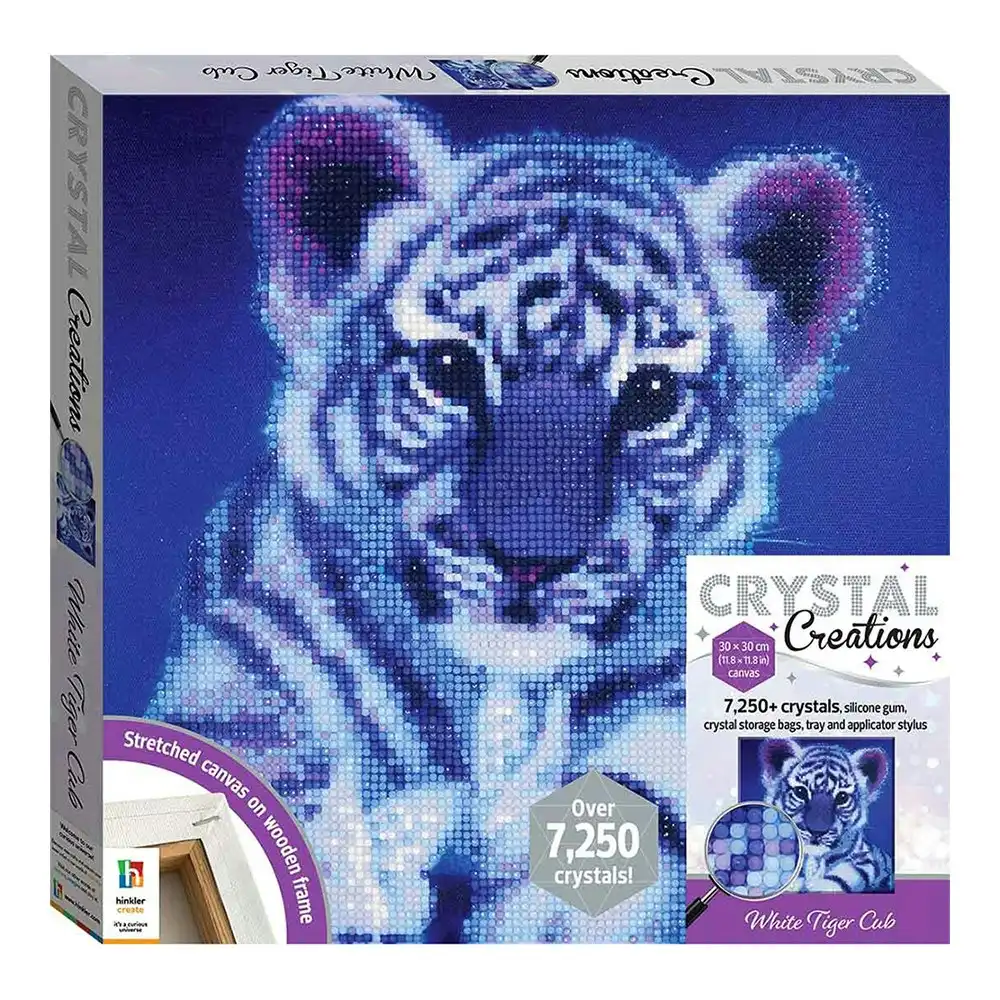 Art Maker Crystal Craft Canvas: White Tiger Cub Craft Activity Kit Art/Craft