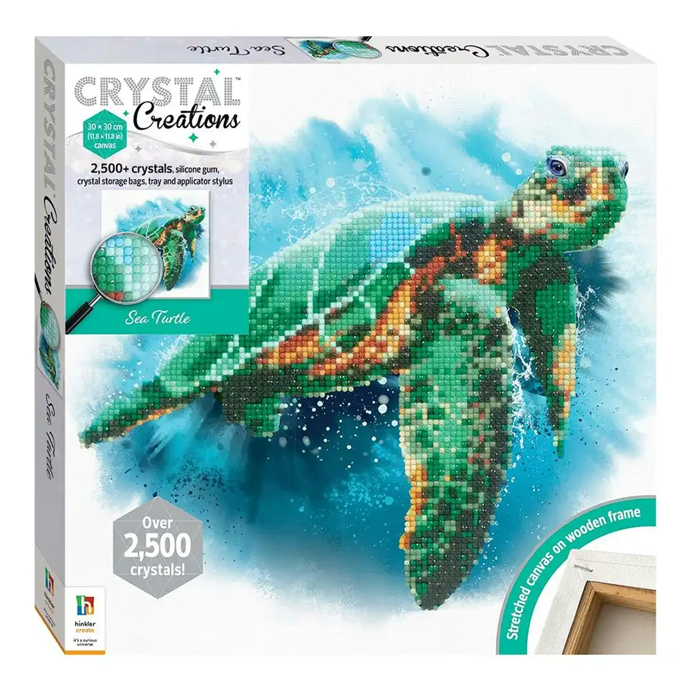 Art Maker Crystal Creations Canvas: Sea Turtle Craft Activity Kit Adult 14y+