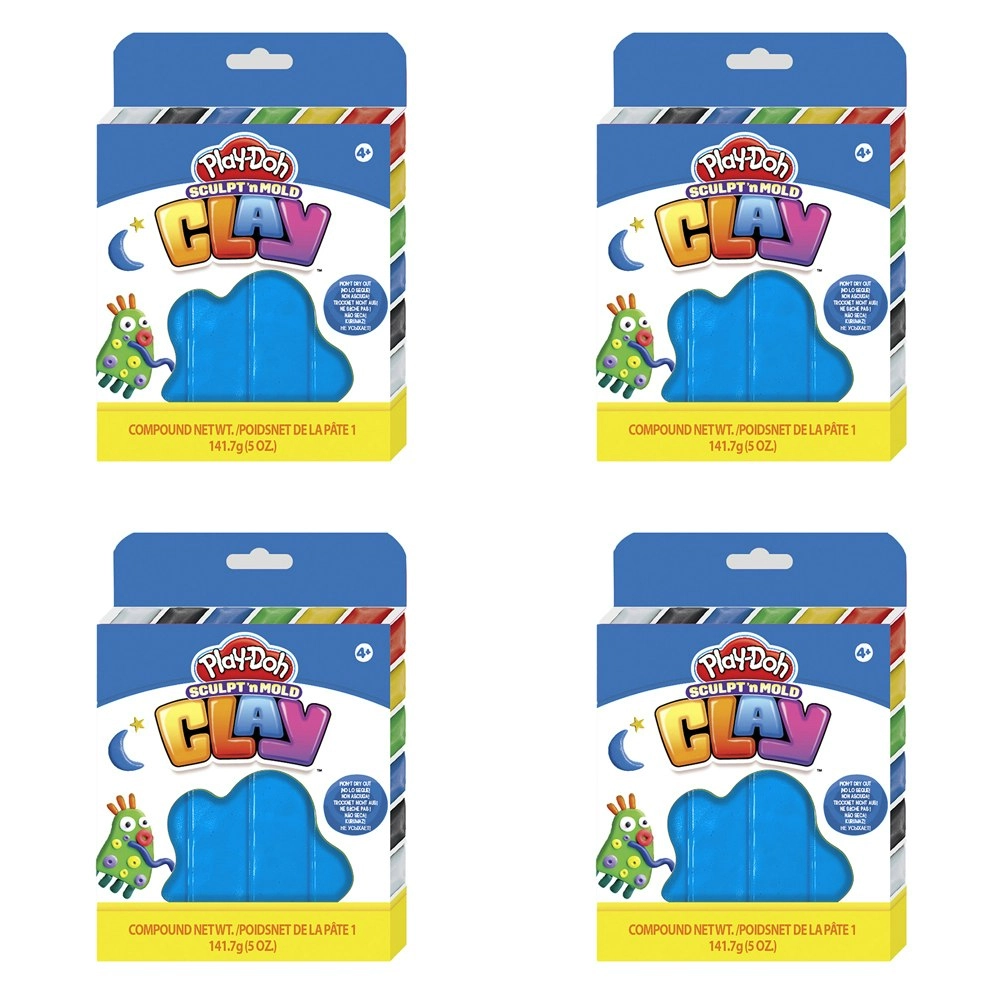 4x Play-Doh Sculpt 'n Mold 5oz Clay Kids/Children Art Craft Creative Toy 4+ Blue