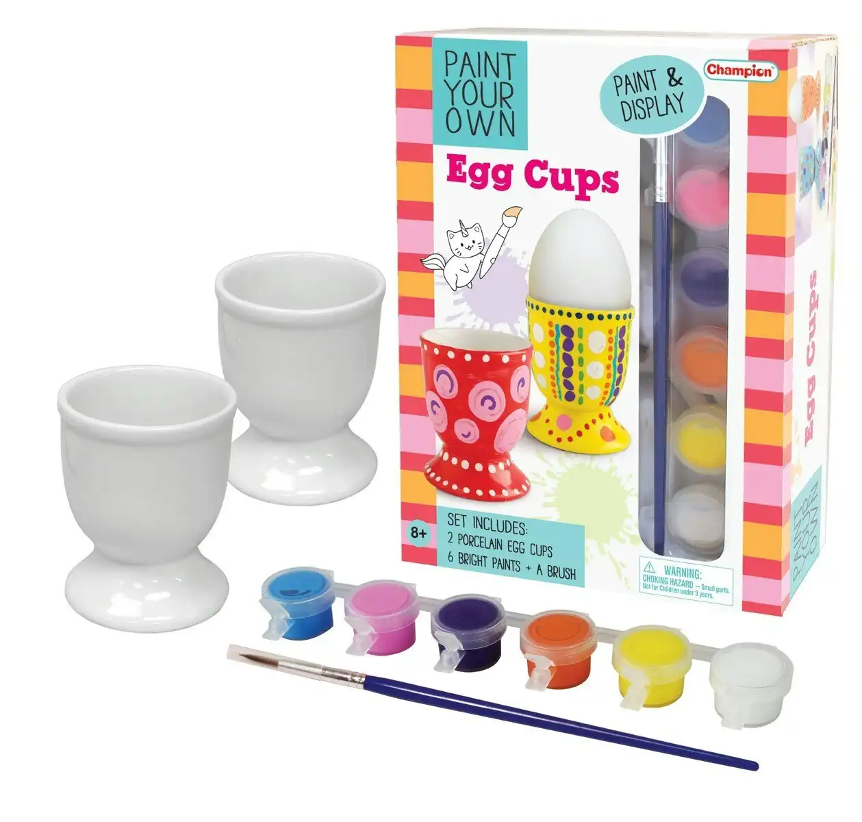 Kaper Kidz Children's Creative Pyo 2 Egg Cups Arts and Craft Painting Kit 8+