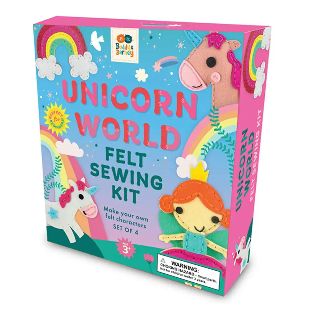 Buddy & Barney Unicorn World Felt Sewing Kit Kids/Children Activity Craft Toy 3+