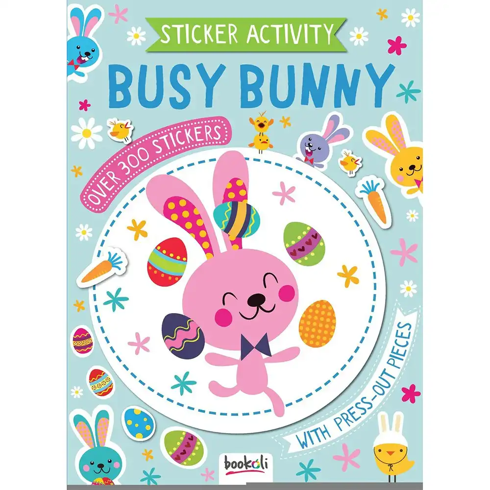 6x Bookoli Easter Sticker & Activity Busy Bunny Kids Activity Book Art/Craft