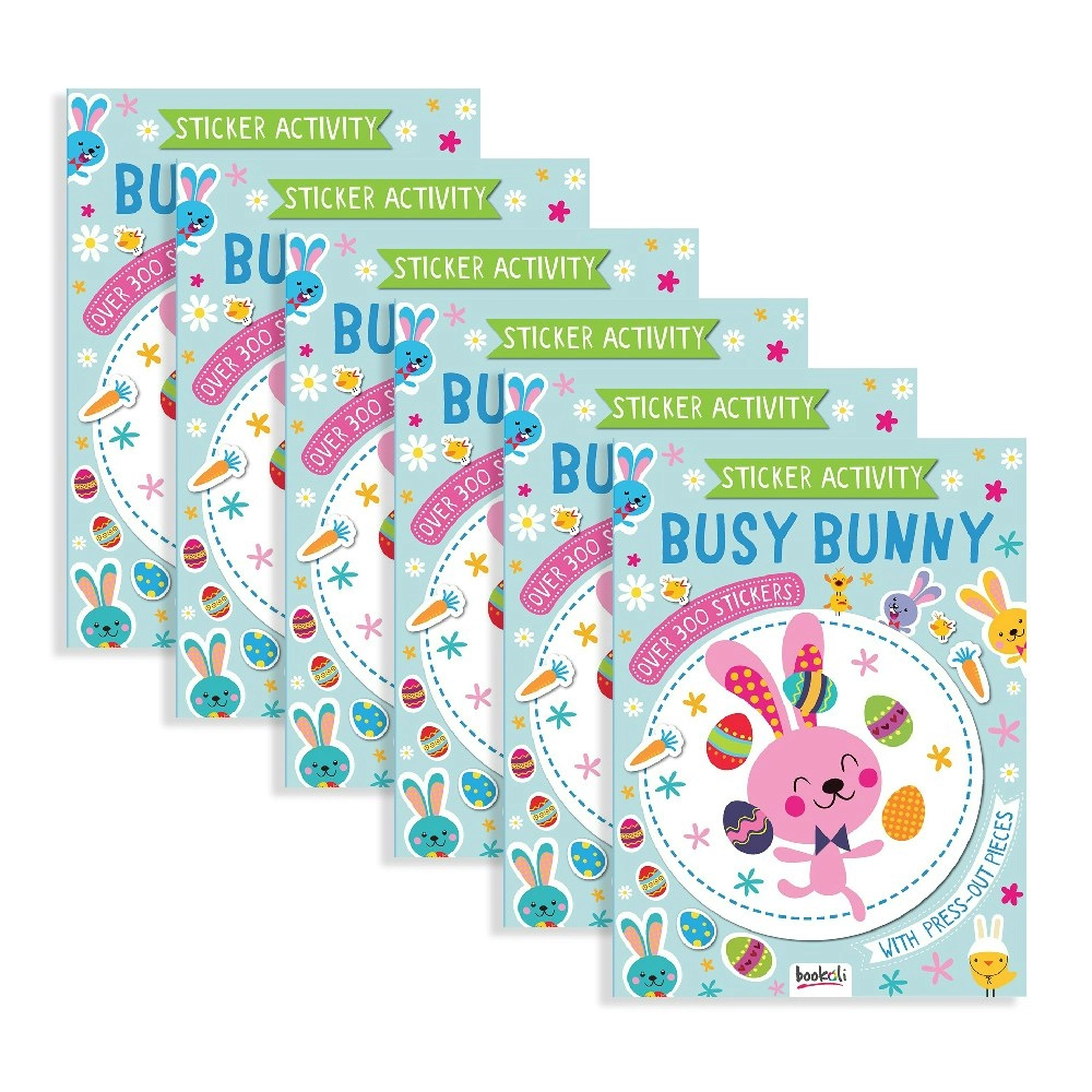 6x Bookoli Easter Sticker & Activity Busy Bunny Kids Activity Book Art/Craft