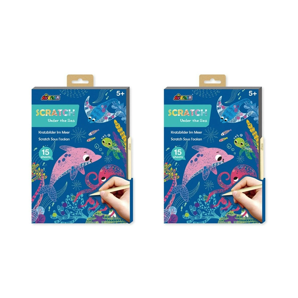 2x Avenir A5 Scratch Book Under the Sea Educational Art/Craft Activity Kit 5y+