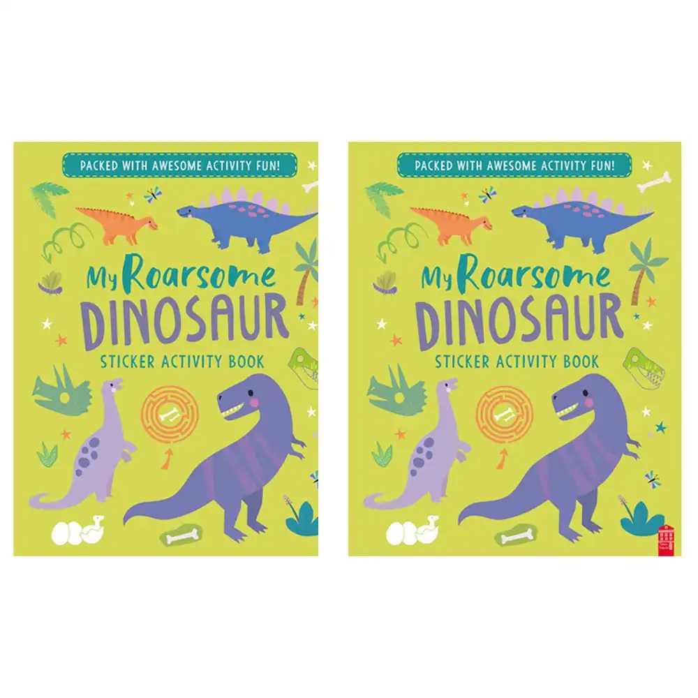 2x Sticker & Activity Roarsome Dinosaur Kids/Children Learning Colouring Book