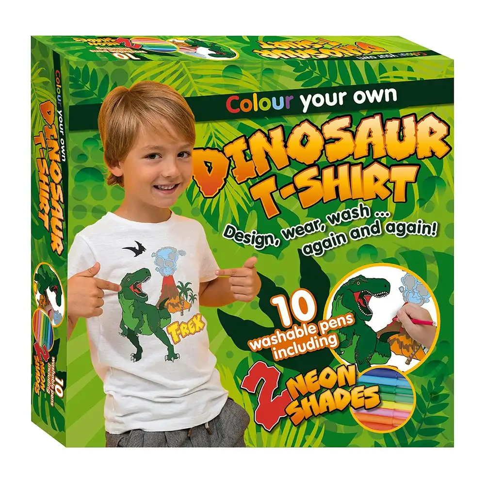 Bookoli Fun Box 7: Colour Your Own Dinosaur T-Shirt Craft Activity Kit Kids