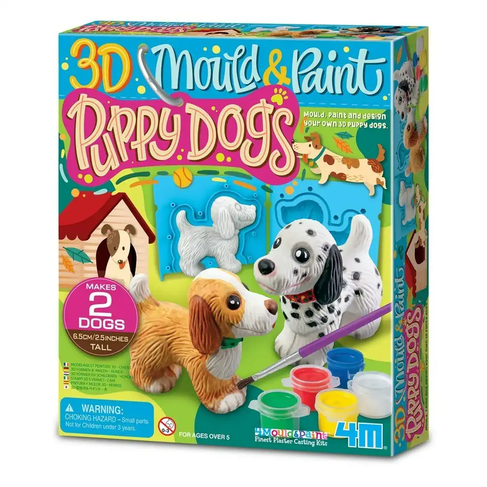 4M Mould & Paint 3D Puppy Dogs Kids Art/Craft Colouring Fun Play Activity 5y+