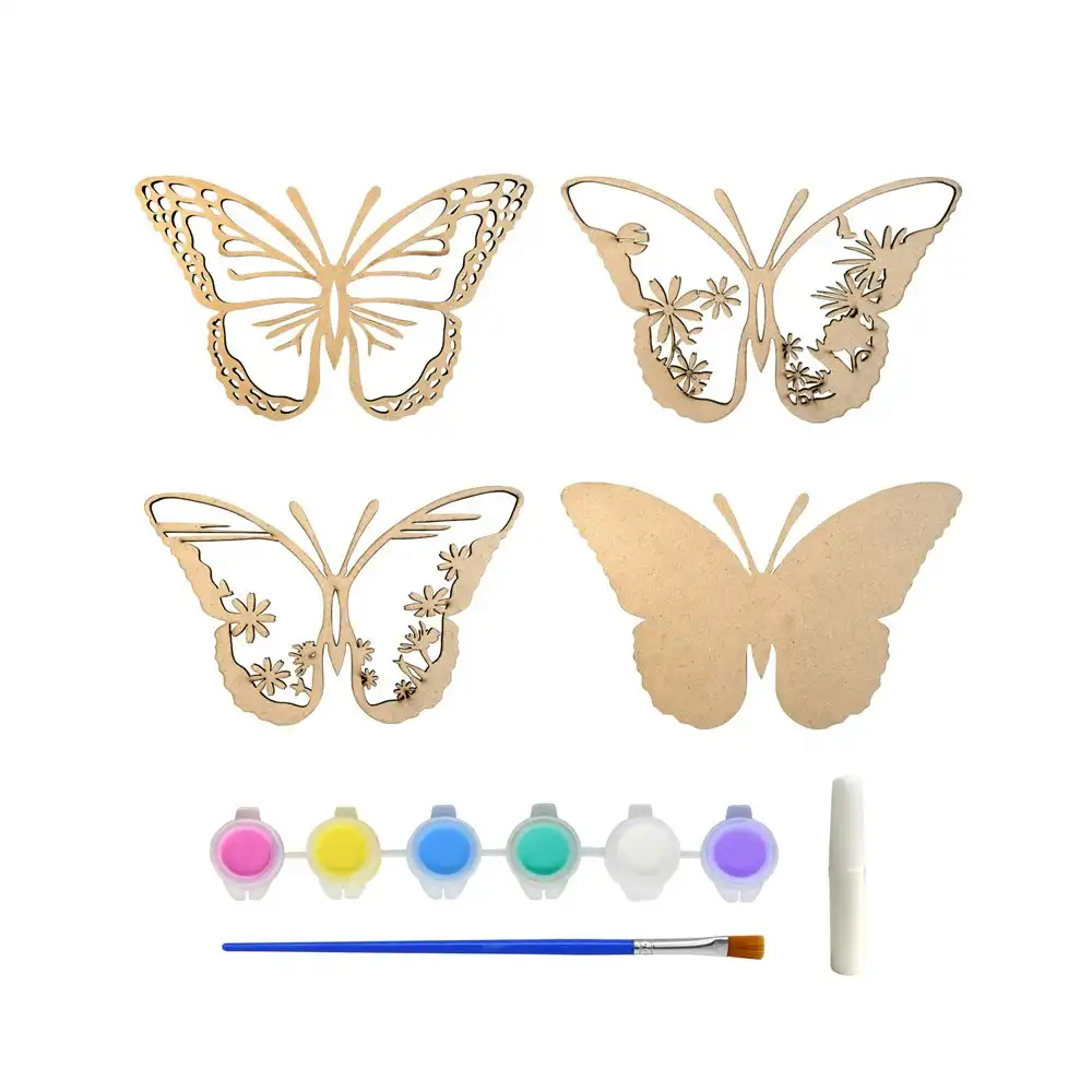 2x Boyle Crafty Kits Woodcraft Diorama Childrens Art/Craft Kit Butterfly 8y+