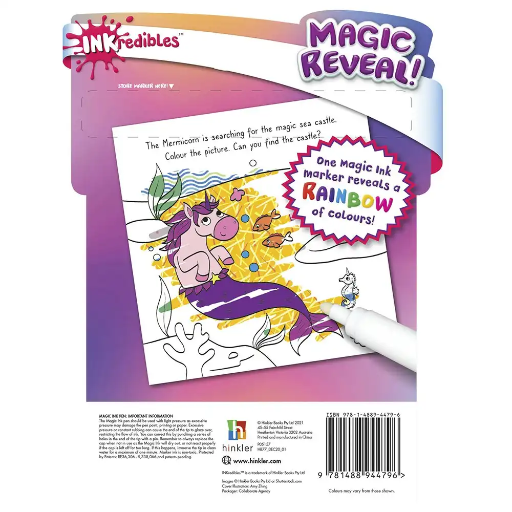 4x Inkredibles: Magical Creatures Magic Ink Colouring Activity Kit Art Book 3y+