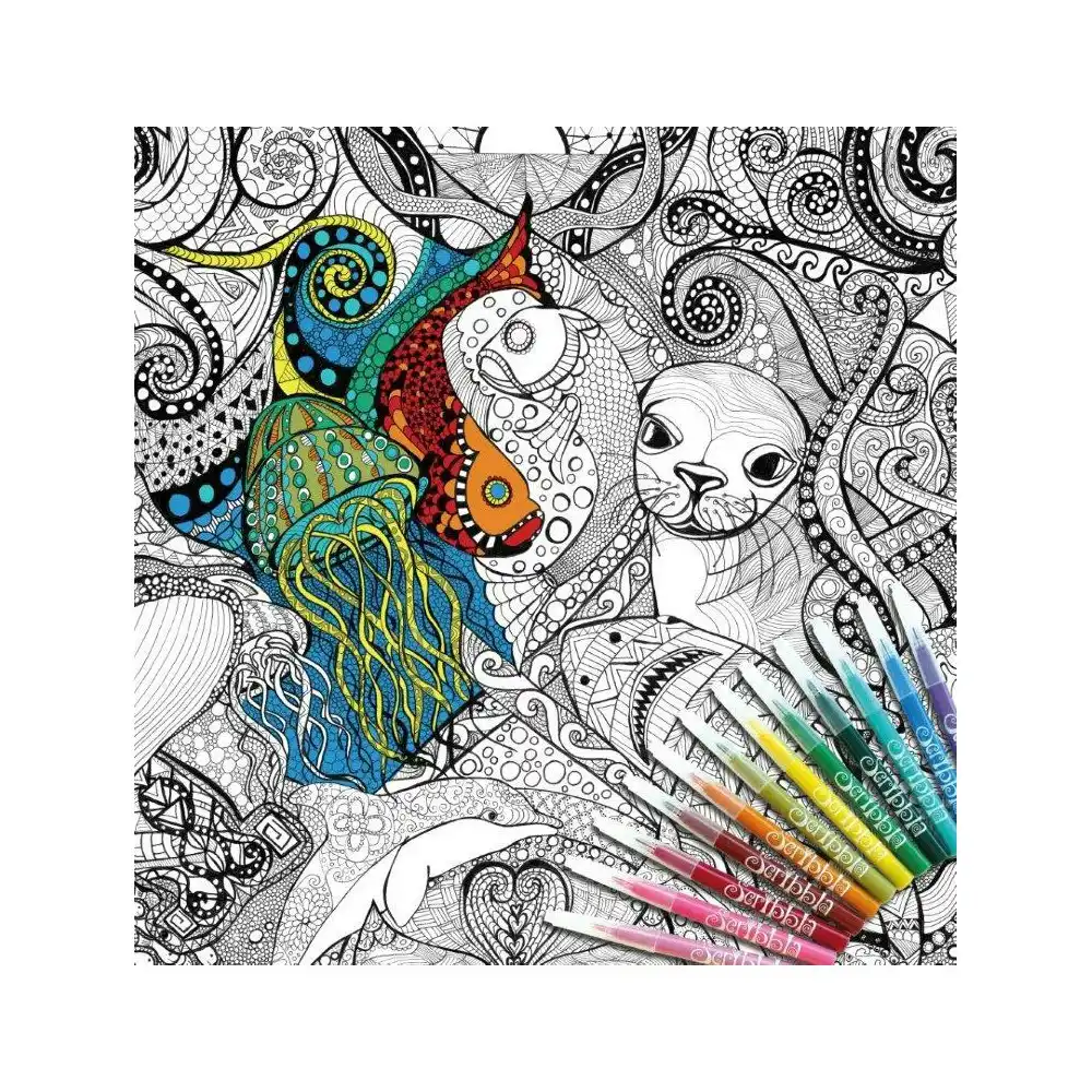 ColourAway In Poster Kit Kids/Children Fun Colouring Art Oceans Dreaming 8y+
