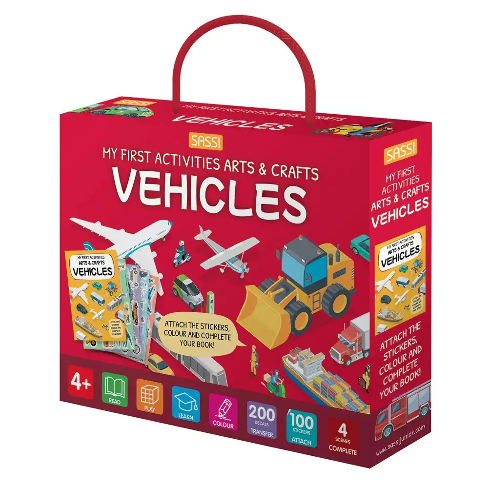 Sassi Arts & Crafts Kids/Children Sticker Activity/Colouring Book Vehicles 4y+