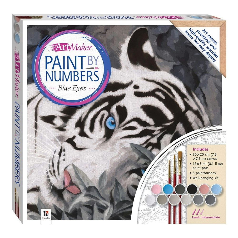 Art Maker Paint by Numbers Canvas Blue Eyes Painting Set Craft Activity 14y+