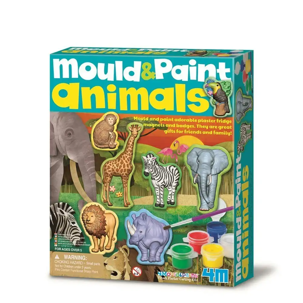 4M Mould & Paint Wildlife Animals Magnet/Badges Kids Art Painting Activity 5y+