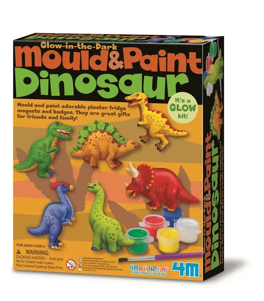 4M Mould & Paint Dinosaur Magnet/Badges Kids/Children Art Painting Activity 5y+