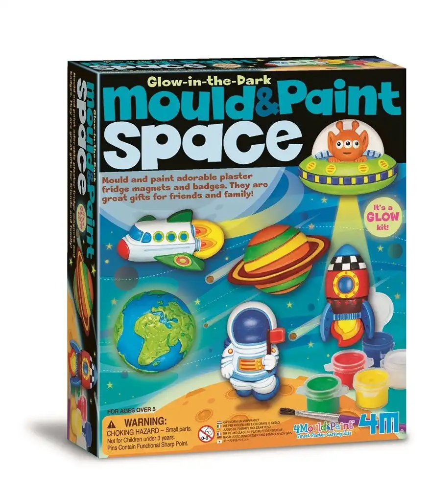 4M Mould & Paint Space Magnet/Badges Kids/Children Art Painting Activity 5y+
