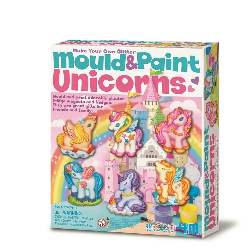 4M Mould & Paint Unicorn Magnet/Badges Kids/Children Art Painting Activity 5y+
