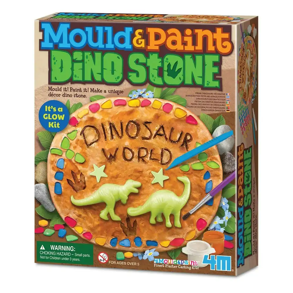 4M KidzMaker Mould & Paint Dino Stone Plaster Casting Kids Art/Craft Kit 5y+