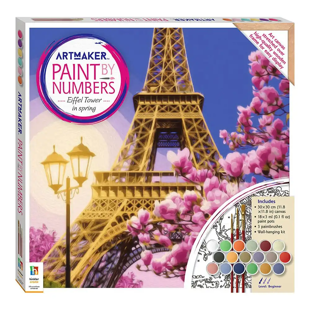 Art Maker Paint by Numbers Canvas Eiffel Tower in Spring Painting Set Art