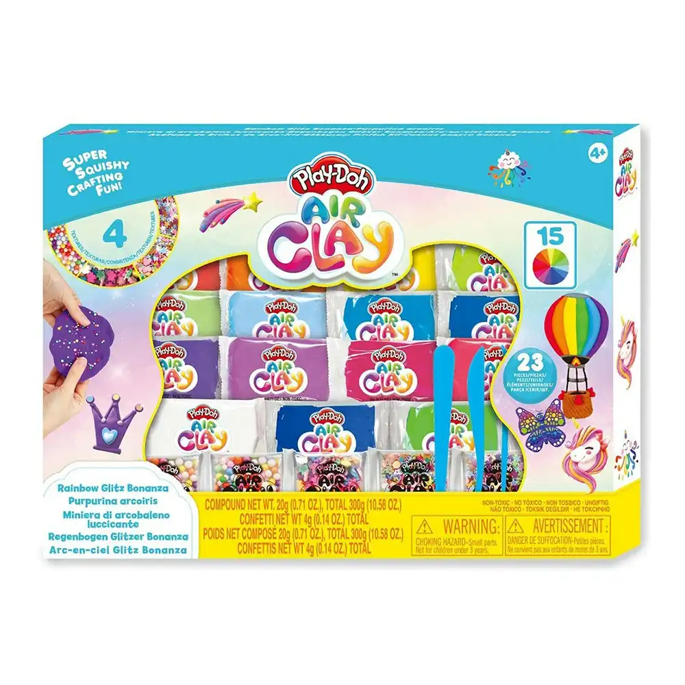 Play-Doh Air Clay Rainbow Glitz Bonanza Pack Art Craft Kids/Children Toy 4y+